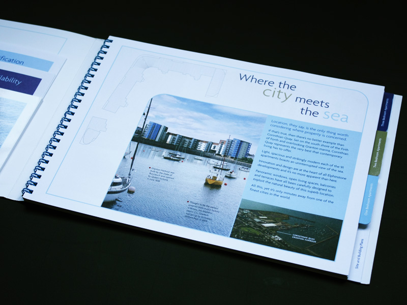 Design, artwork and photography for Corinthian Quay, Edinburgh